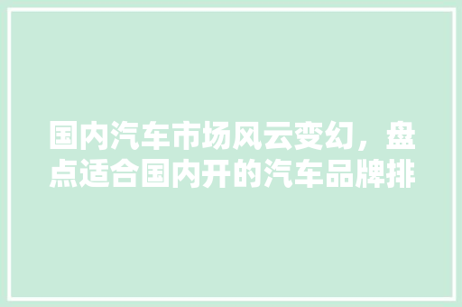 国内汽车市场风云变幻，盘点适合国内开的汽车品牌排行榜  第1张