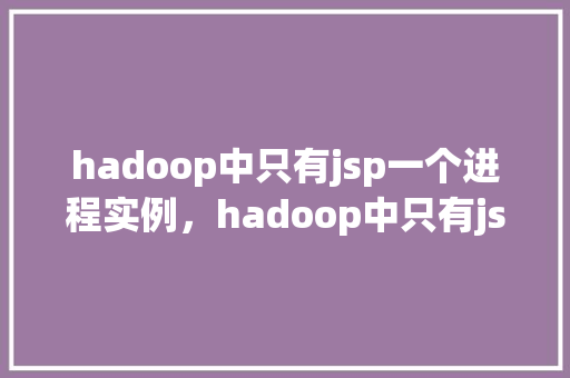 hadoop中只有jsp一个进程实例,hadoop中只有jsp一个进程实例 第1张 hadoop中只有jsp一个进程实例,hadoop中只有jsp一个进程实例 第1张