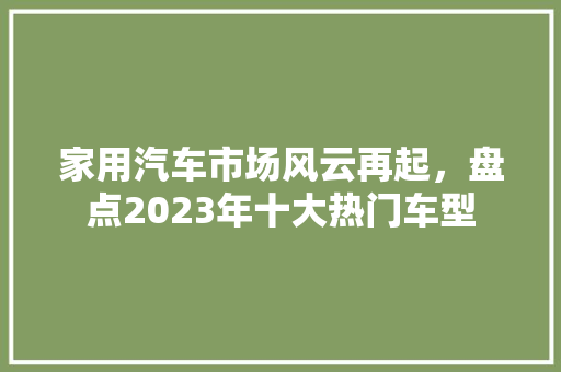 家用汽车市场风云再起，盘点2023年十大热门车型